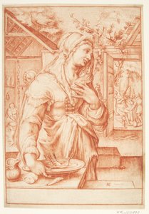 Sarah en la cocina de Hendrick Goltzius