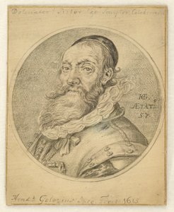 Autorretrato. Redondo en un rectángulo de Hendrick Goltzius
