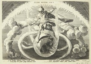 La creación de los cuatro elementos de Hendrick Goltzius
