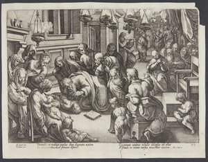 San Pablo resucitando a Eutico de Hendrick Goltzius