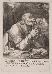 San Pedro, de Cristo, los Apóstoles y San Pablo con el Credo de Hendrick Goltzius