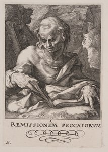 San Simón, de Cristo, los Apóstoles y San Pablo con el Credo de Hendrick Goltzius