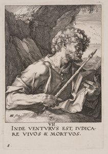 Santo Tomás, de Cristo, los Apóstoles y San Pablo con el Credo de Hendrick Goltzius