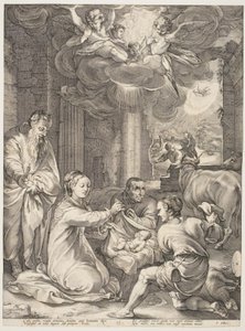 La adoración de los pastores de Hendrick Goltzius
