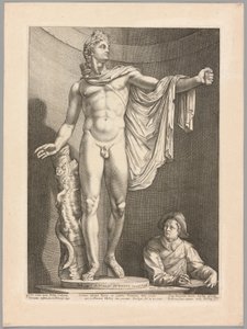 El Apolo Belvedere, lámina 3 de Tres esculturas antiguas famosas de Hendrick Goltzius