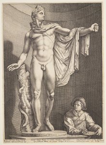 El Apolo de Belvedere, de Tres famosas estatuas antiguas de Roma de Hendrick Goltzius