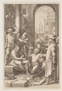 La coronación de espinas, de La Pasión de Hendrick Goltzius