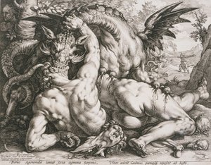 El dragón devorando a los compañeros de Cadmo de Hendrick Goltzius