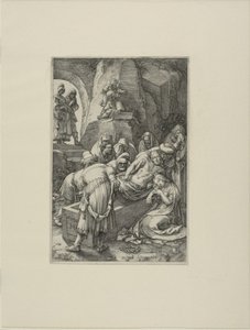 El entierro, lámina once de La Pasión de Cristo de Hendrick Goltzius