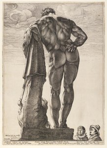 El Hércules Farnesio, de Tres famosas estatuas antiguas de Roma de Hendrick Goltzius