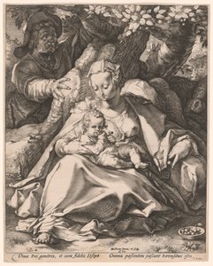La Sagrada Familia bajo un cerezo de Hendrick Goltzius