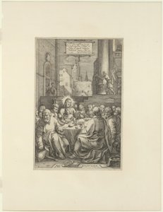 La Última Cena, lámina uno de La Pasión de Cristo de Hendrick Goltzius