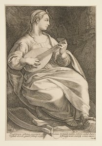 Las Nueve Musas: Terpsícore, #5 en una serie de 9 de Hendrick Goltzius