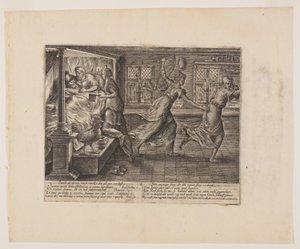 La noche en vela del litigante, de Litis Abusus (Los abusos de la ley) de Hendrick Goltzius