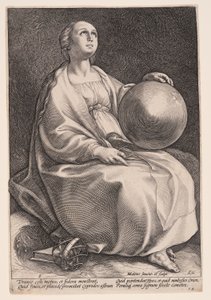 Urania, la musa de la astronomía, de Las nueve musas de Hendrick Goltzius