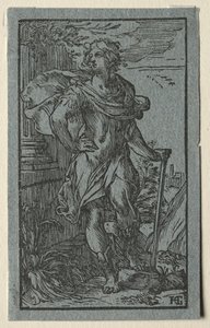 Joven de Pie con un Bastón de Hendrick Goltzius
