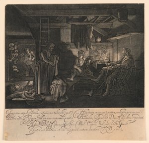 Júpiter y Mercurio como huéspedes de Filemón y Baucis de Hendrick Goudt