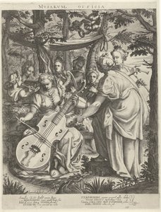Concierto van de muzen op de Parnassus Musas (título en objeto)
