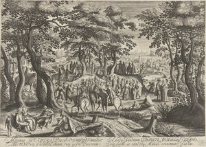 Juan el Bautista predica a la multitud de Hendrick Hondius (I)