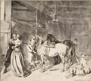 Un caballero despidiéndose de una dama, 1678 de Hendrick Verschuring