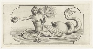 Figura femenina con tridente de Neptuno Nouveau Livre des Dieux et Deeßes De la Marine Bouckje of Sea Gods and Goddesses (título de la serie)