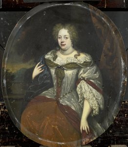 Retrato de Frouck, Baronesa van Aylva, Esposa de Hans Willem van Aylva después de 1658 de Hendrick de Valk