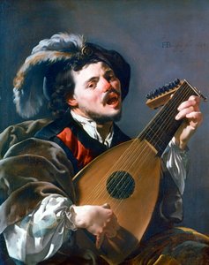 Un hombre tocando un laúd, 1624