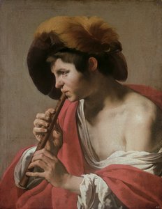 Pícaro tocando una flauta dulce de Hendrick ter Brugghen