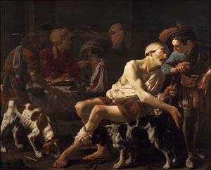 El rico y el pobre Lázaro de Hendrick ter Brugghen
