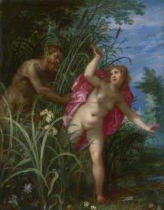 Pan persigue a la ninfa Siringa. Probablemente después de 1615 de Hendrick van Balen