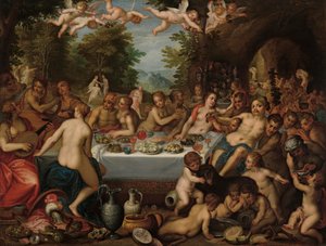 La fiesta de los dioses: la boda de Baco y Ariadna (copia posterior) de Hendrick van Balen der Ältere