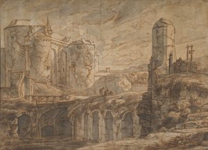 La puerta de Brujas en Sluis, 1661 de Hendrick van Minderhout