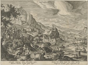 Otoño Otoño (título en objeto) Las cuatro estaciones (título de la serie) de Hendrick van Schoel