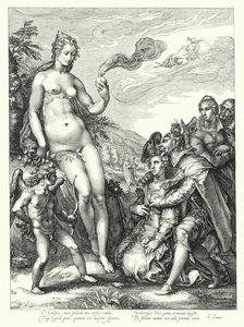 Venus, Cupido y las Dos Parejas de Amantes de Hendrik (after) Goltzius