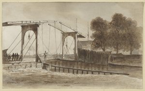 Puente levadizo en Bikkerseiland en Ámsterdam de Hendrik Abraham Klinkhamer