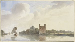 Ruinas de Huis te Merwede cerca de Dordrecht en el río Maas