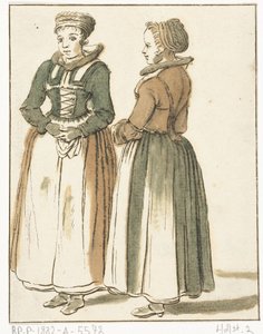 dos mujeres de pie de Hendrik Busserus