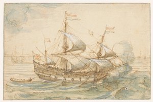 Buque de guerra en el mar de Hendrick Cornelisz. Vroom