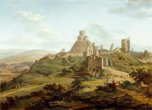 Vista del castillo de Launceston desde el sur de Hendrik Frans de Cort