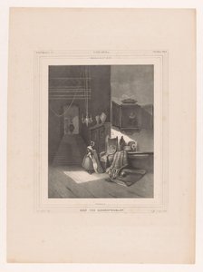 mujer, en, interior Intérieur du 17me siècle / La residencia de un anciano caballero (título sobre el objeto) de Hendrik Frederik Sartor