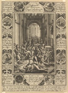Disensión en la iglesia Dissidium in Ecclesia, ca. 1578 de Hendrik Goltzius