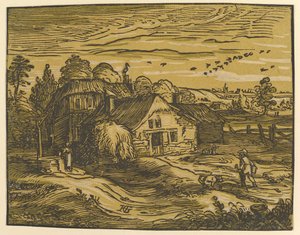 Paisaje con cabaña, ca. 1597-98 de Hendrik Goltzius
