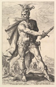 Mucio Escévola, de la serie Los Héroes Romanos de Hendrik Goltzius