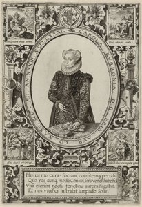 Retrato de Charlotte de Bourbon, 1581 de Hendrik Goltzius