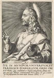 Salvator Mundi, c.1589 (grabado) de Hendrik Goltzius