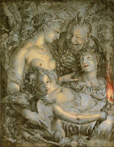 Sine Cerere et Libero friget Venus (Sin Ceres y Baco, Venus se congelaría) de Hendrik Goltzius