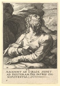 San Bartolomé, de Cristo, los Apóstoles y San Pablo con el Credo, ca. 1589 de Hendrik Goltzius