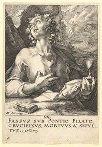 San Juan, de Cristo, los Apóstoles y San Pablo con el Credo de Hendrik Goltzius