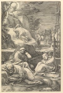 La agonía en el jardín, de La Pasión de Cristo de Hendrik Goltzius