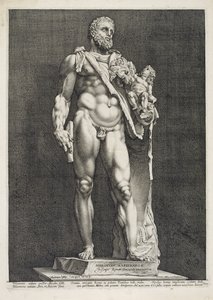 El Emperador Cómodo como Hércules de Hendrik Goltzius